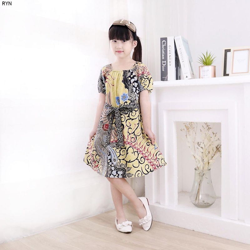 Evercloth Ryn / MIKAEL Kids Dress Batik Anak  Kemeja Ana Baju Batik Anak Couple Seragam Family