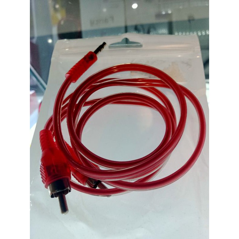 Kabel AUX Audio 2 in1 hp ke Speaker Jack 3.5mm Cable 1Meter - kabel Sambungan Speaker