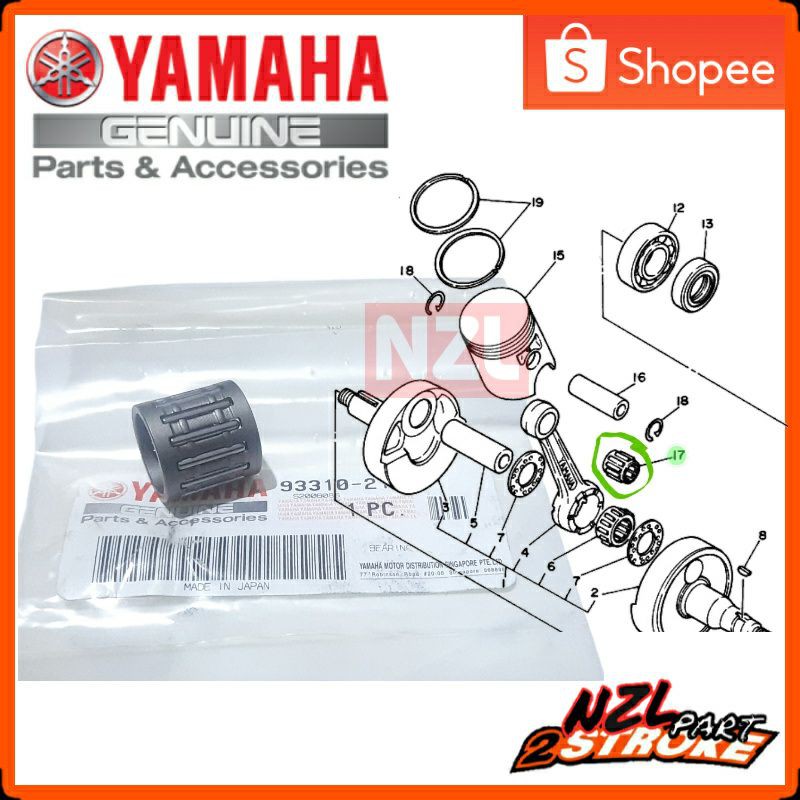 bearing laher pen neces bambu rood piston rx king original yamaha japan