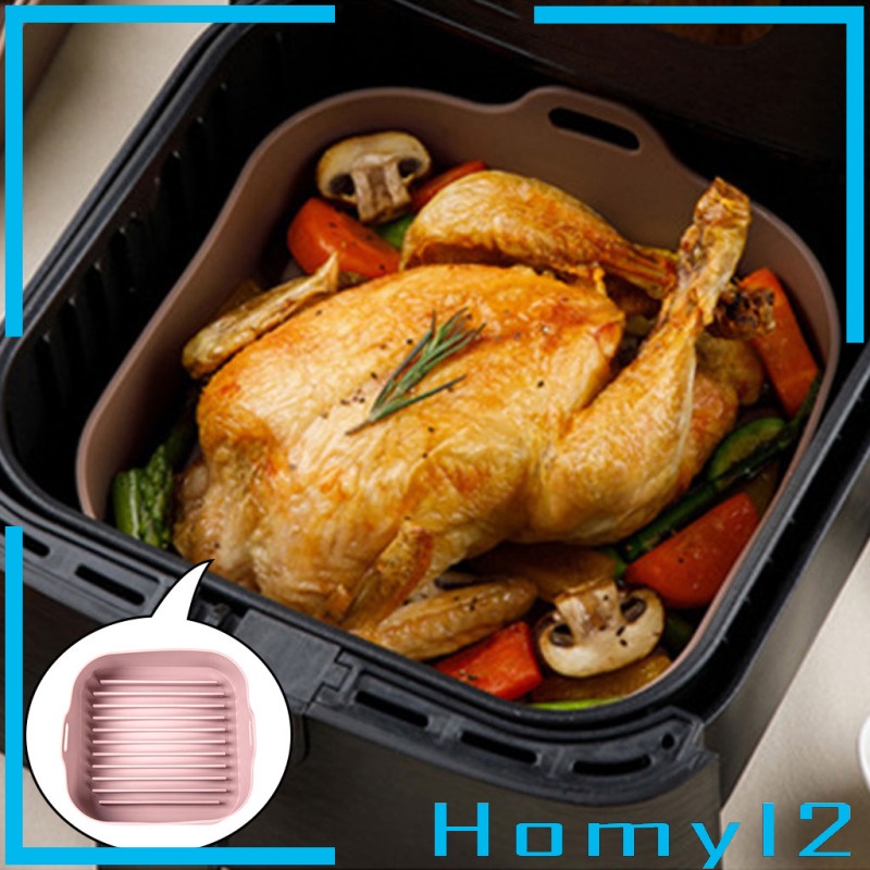 [HOMYL2] Silicone Air Fryers Pot Air Fryers Oven Accessories Pizza Basket Baking Tray