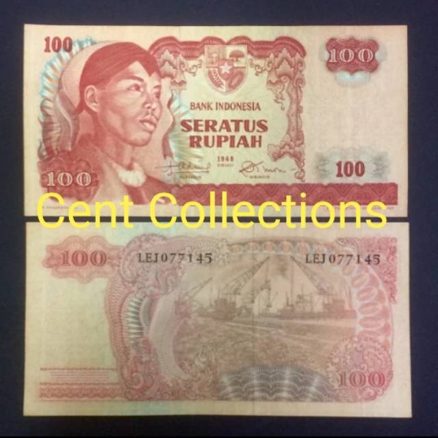 1 Lembar 100 Rupiah Seri Sudirman Tahun 1968 / Uang Kuno Hobi