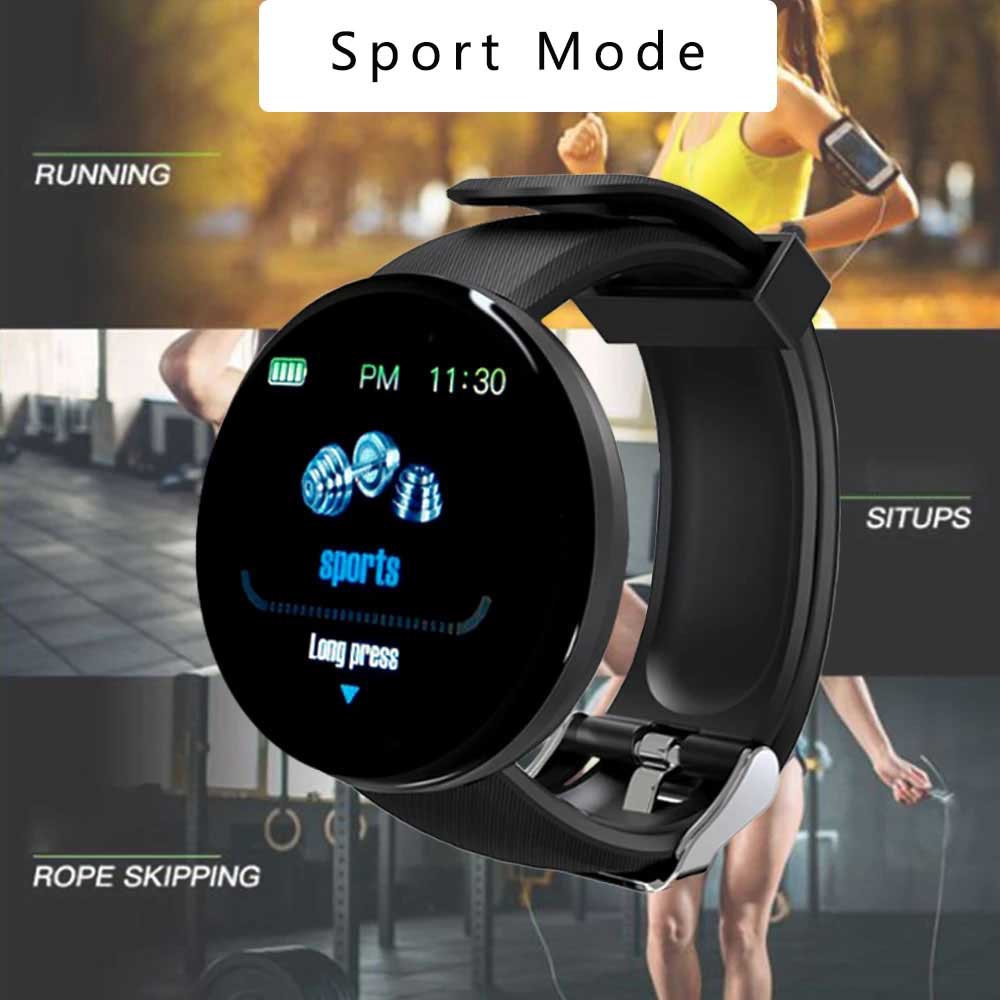 SKMEI D18 Band Smartwatch Jam Pria Wanita Sport Fitness Tracker Heart Rate Blood Oxygen Jam digital Pintar Bluetooth Android Synchronize IOS Smart Band Jam Anti Air 2021 Single Touch Smart Watch Men Sports Clock IP65 Waterproof Heart Rate Monitor Smart