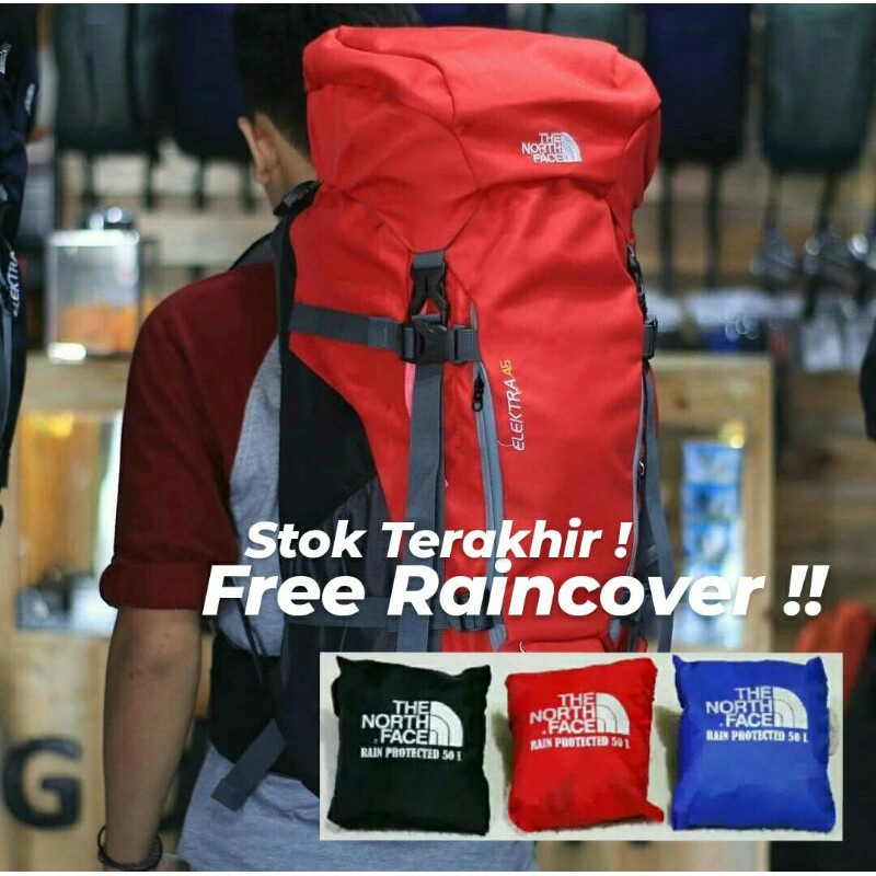 Tas Camping Tas Carrier The North Face TNF 45 Liter + Raincover Harga Termurah di kota Medan