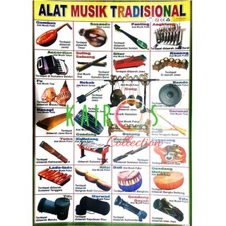 Poster Anak Belajar Alat Musik Tradisional Indonesia | Shopee Indonesia