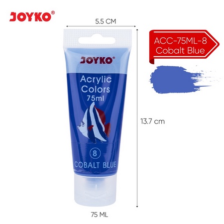 JOYKO CAT ACRYLIC COLORS ACC-75ML COBALT BLUE / YELLOW / PALE ORANGE