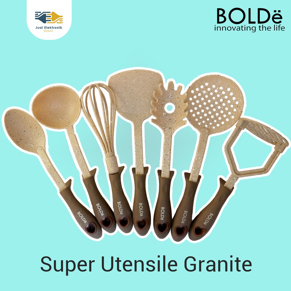 BOLDe Super Utensile Granite Peralatan Masak Spatula Sendok Saringan Terlengkap Terbaik