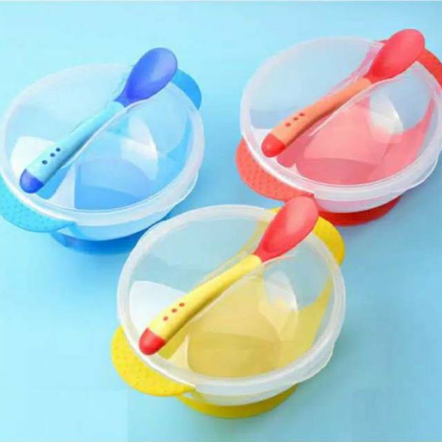 Mangkok makan anak bayi balita mpasi silikon karet silicone set mangkuk alat makan