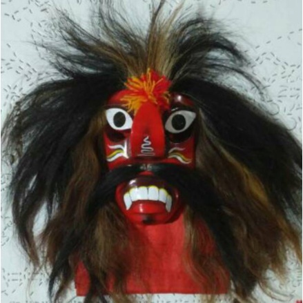 ✦STAR✦ Topeng Bujang Ganong Topeng GANONGAN Anak Ponorogo / Ganongan rambut sintetis / bujang ganong