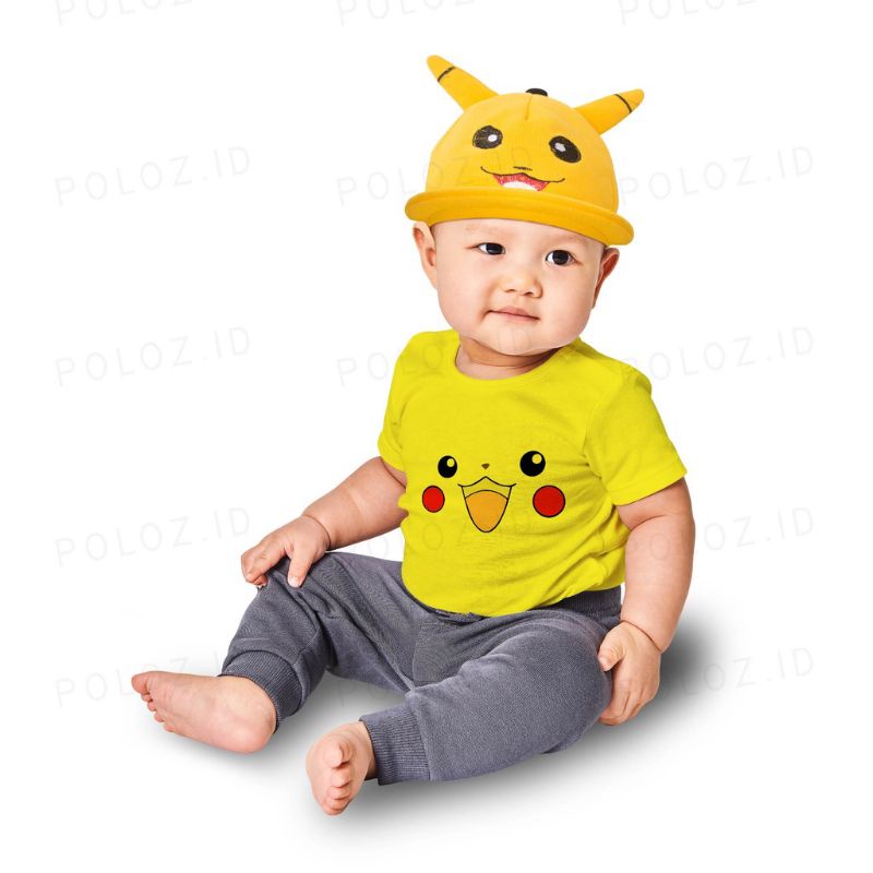 [rumahbayipdg] Topi anak karakter pikachu cewe cowo