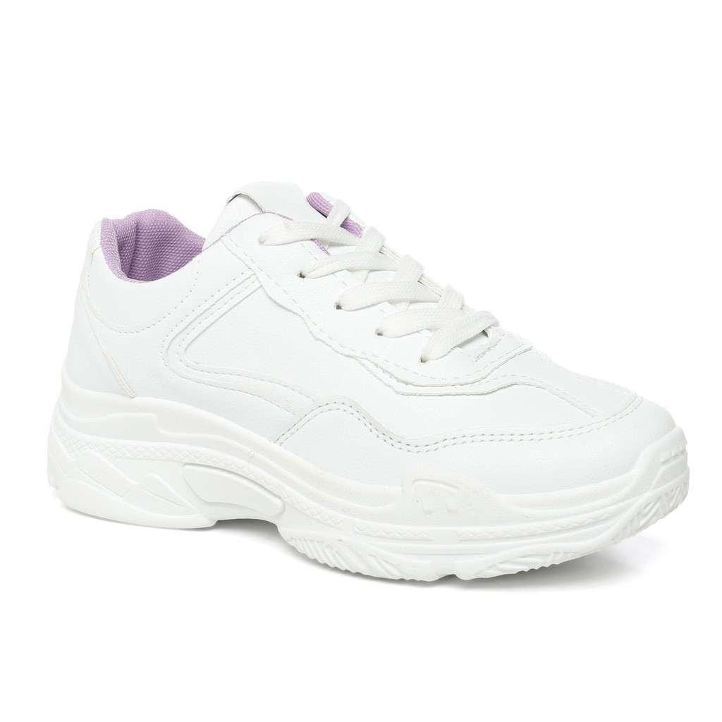 PVN Jimin Sepatu Sneakers Wanita Sport Shoes 512 White-White/Lilac