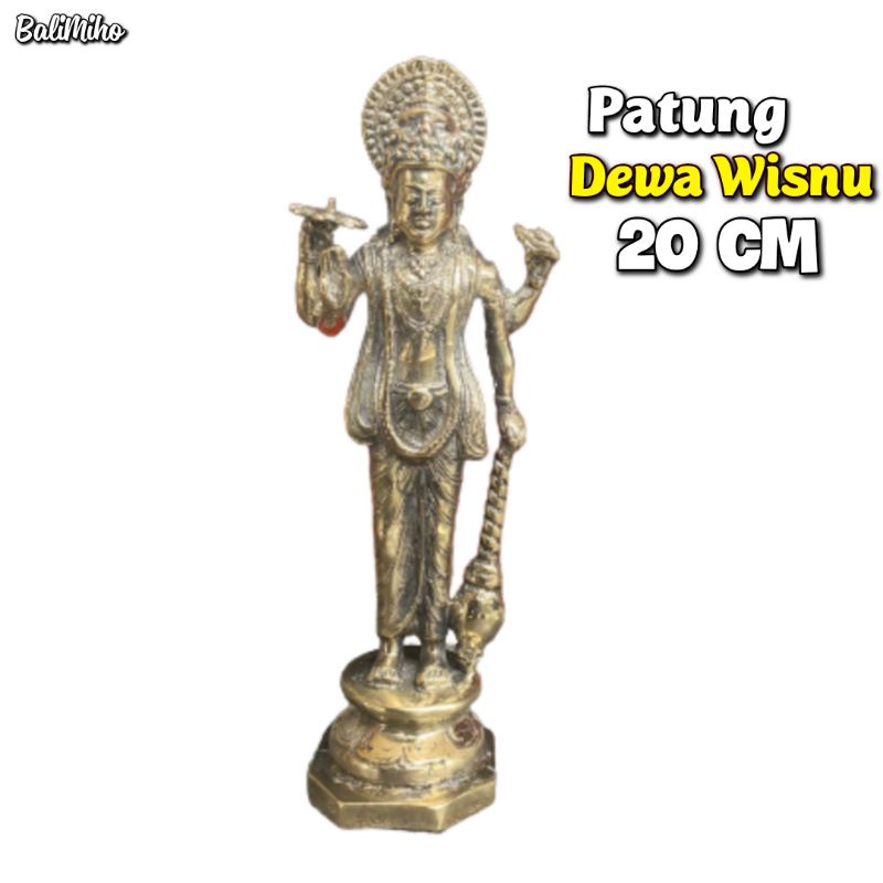 Patung Dewa Wisnu  Kuningan 20 cm Patung Dewa Dewi Patung Narayana Kuningan Patung Narayan Patung Wi