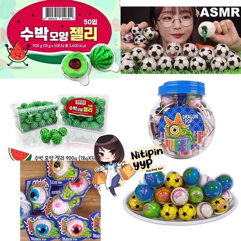 [ASLI KOREA] Korean Trolli Planet Soccer Chewy Gummy - Permen Trolly Jelly Gummi Viral - SCF Sportball Watermelon Pokemon Duck Yoghurt Peach Jelly Gummy (18,8gr)