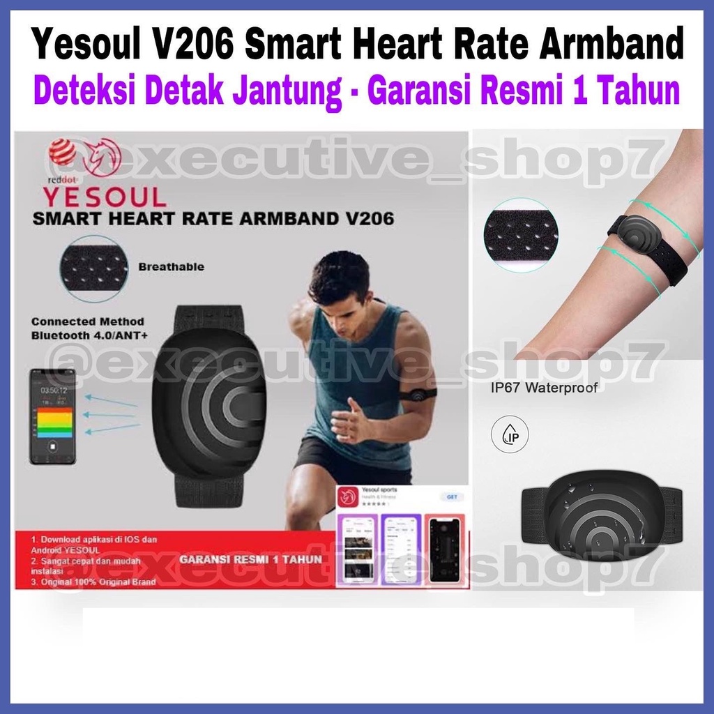 Yesoul V206 Smart Heart Rate Arm - Deteksi Detak Jantung - Garansi Resmi 1 Tahun