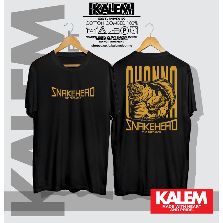 KAOS BAJU SNAKEHEAD THE PREDATOR IKAN CHANNA TOMAN KAOS IKAN PREDATOR -
