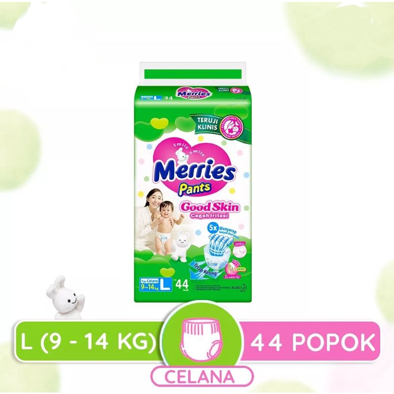 Popok Merries Pants Ukuran L (ISI 44)