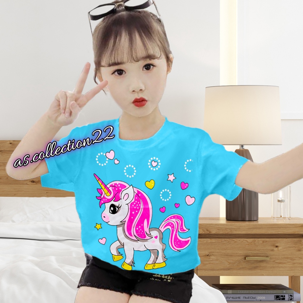 KAOS ANAK PEREMPUAN MOTIF PONY CANTIK//USIA 1-10 TAHUN