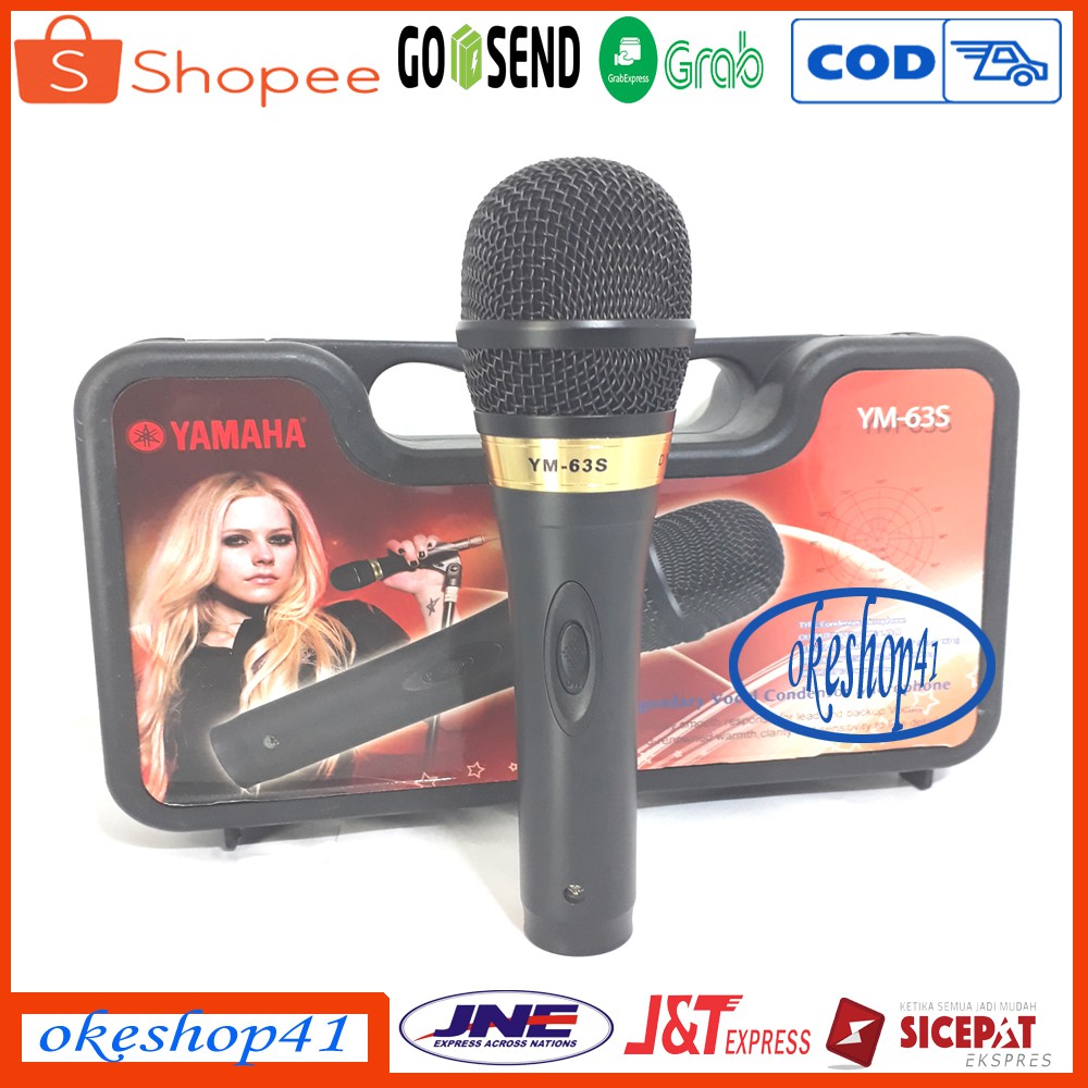 Yamaha YM-63S Microphone Vocal Profesional Cable Mic Kabel Suara Mantap