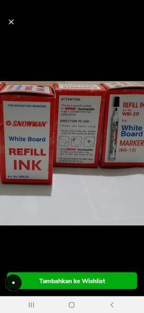 Snowman Refill Ink White Board