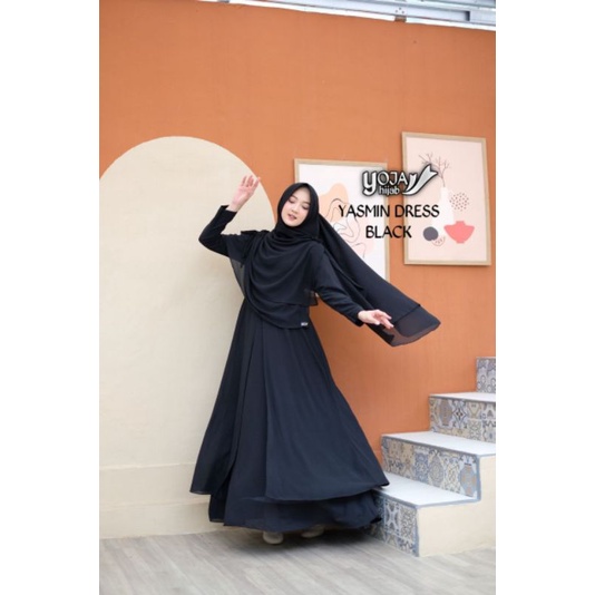 gamis ceruty yasmin set bergo