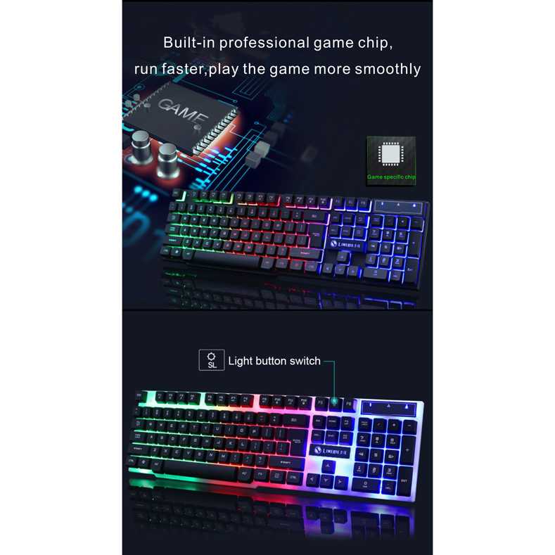 Paket Combo Gaming Keyboard RGB with Mouse Bukan Keyboard Mechanical