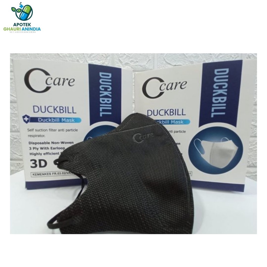 Masker Duckbill C-Care Hitam Putih