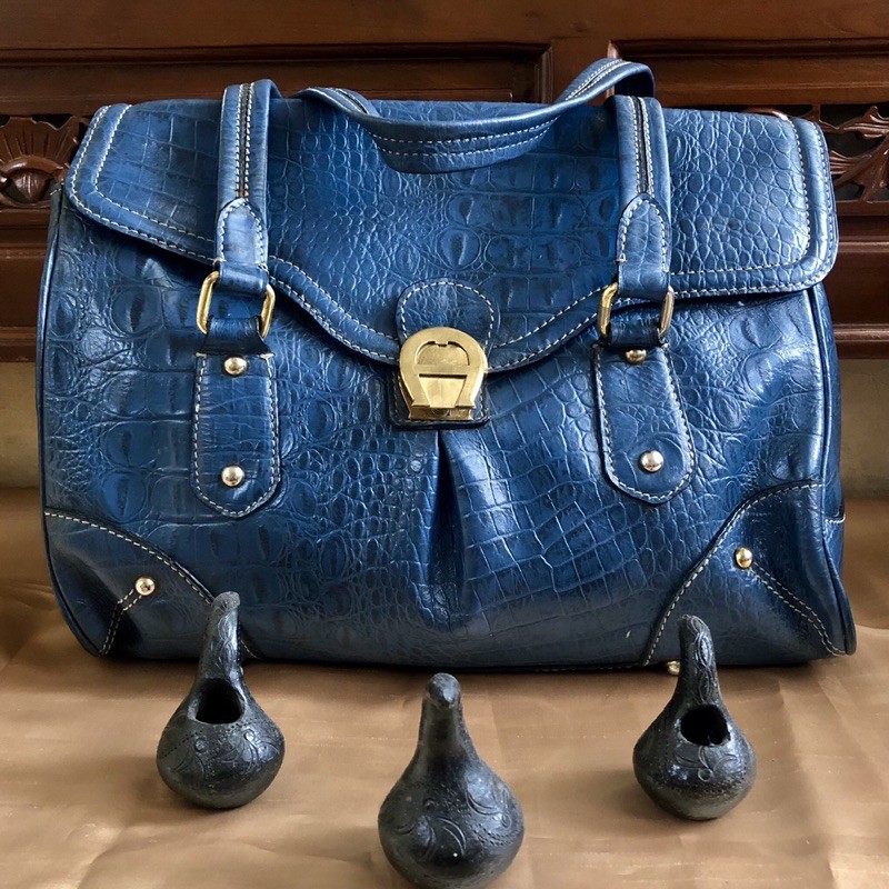 tas aigner original bahan kulit croco asli second preloved branded bekas mulus