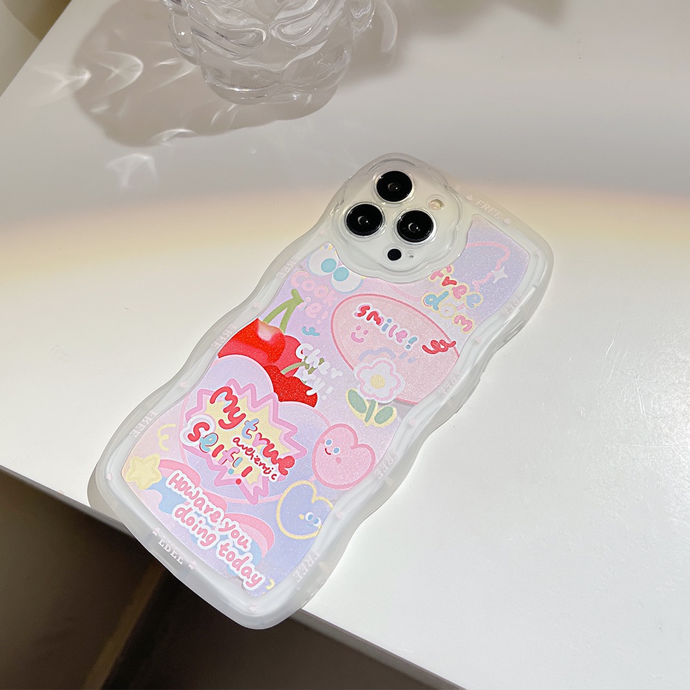 Soft Case Silikon Transparan Motif Kartun Bunga Cover Iphone 11 8 7 Plus SE2 XS XR 12 13 PRO MAX