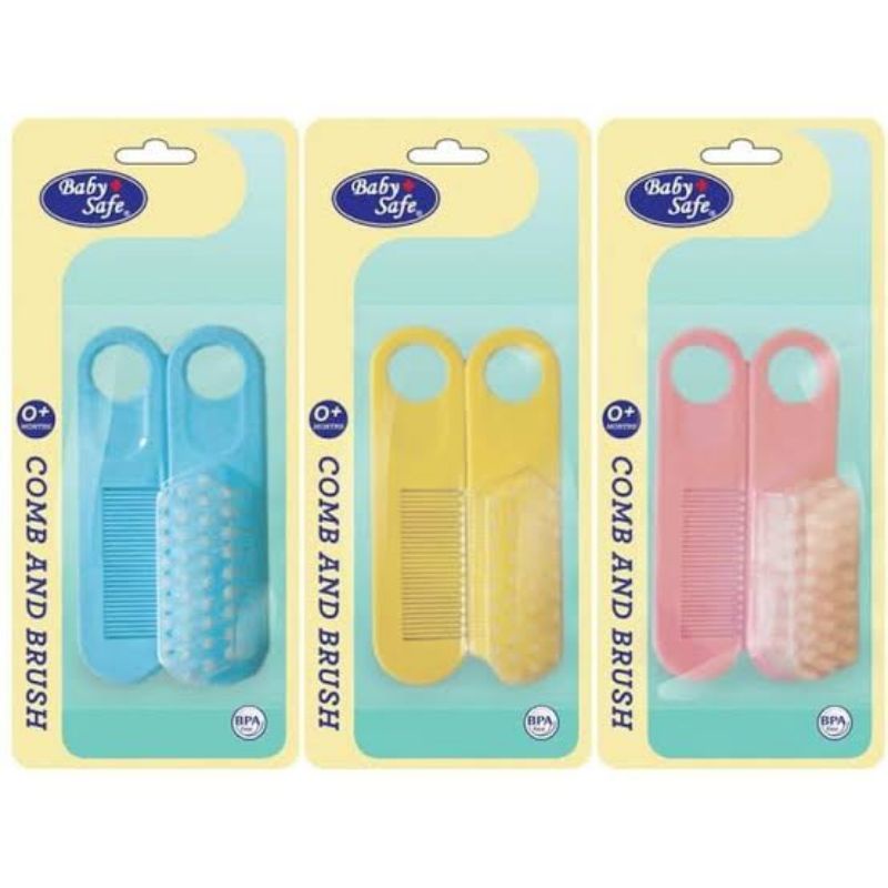 Baby Safe Comb And Brush Set BD195 - Babysafe Sisir Rambut Bayi Newborn - Sirir Bulu Bayi