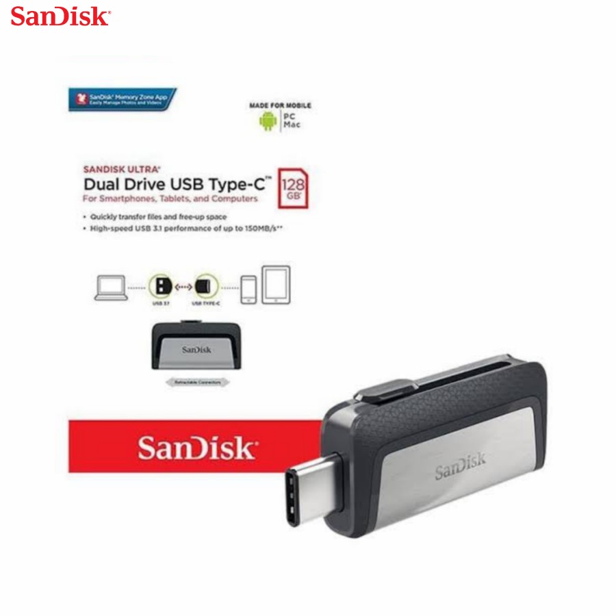 Sandisk OTG USB 3.0 Type-C Ultra Dual Drive SLIDE - 16GB/32GB/64GB/128GB