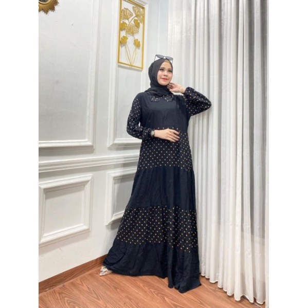 Baju Muslim Gamis Rayon Susun Gamis Susun Busui Polos Rempel Payung Seragam Pengajian