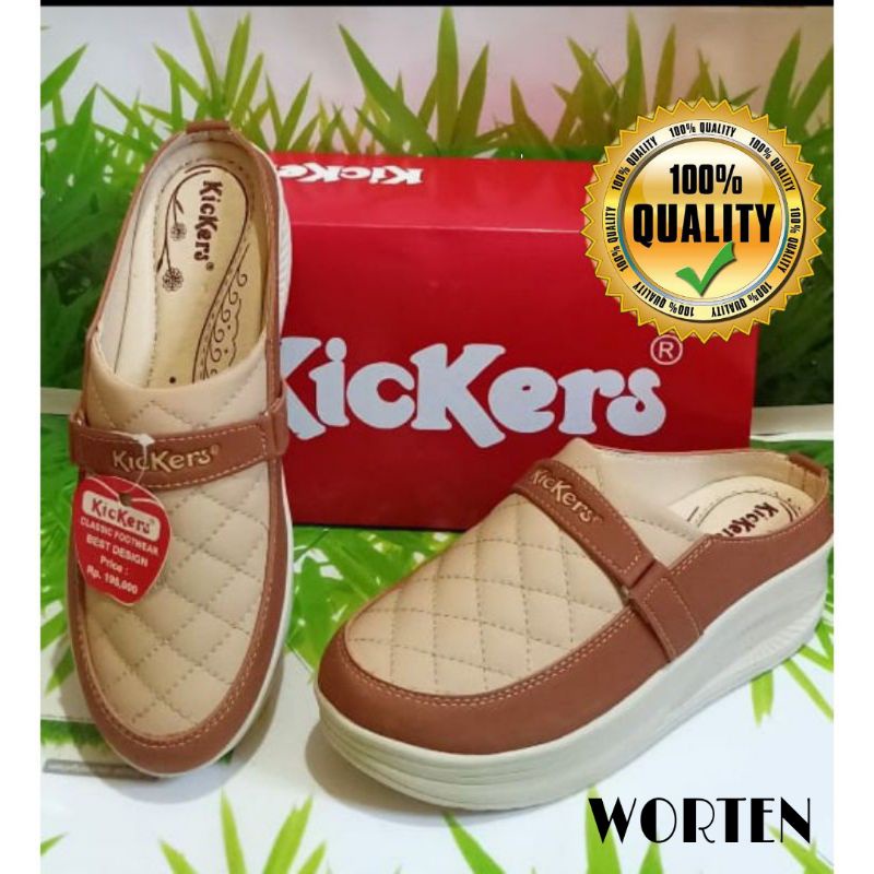 Sepatu wanita wedges kickers motif 2 warna/Sepatu wedges wanita terbaru