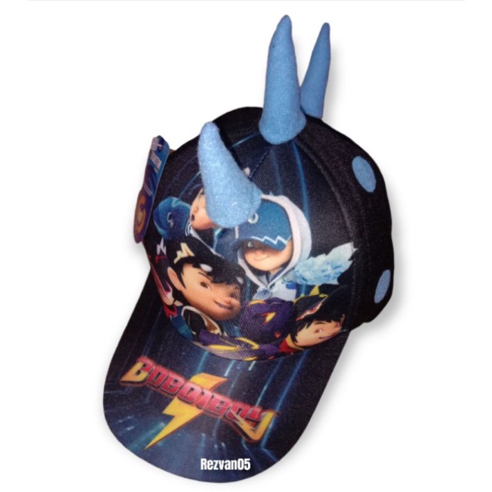 TOPI ANAK KARAKTER BOBOIBOY TANDUK,TOPI ANAK PRINT DEPAN ,TOPI ANAK USIA 2-7TAHUN-BOBOIBOY .3