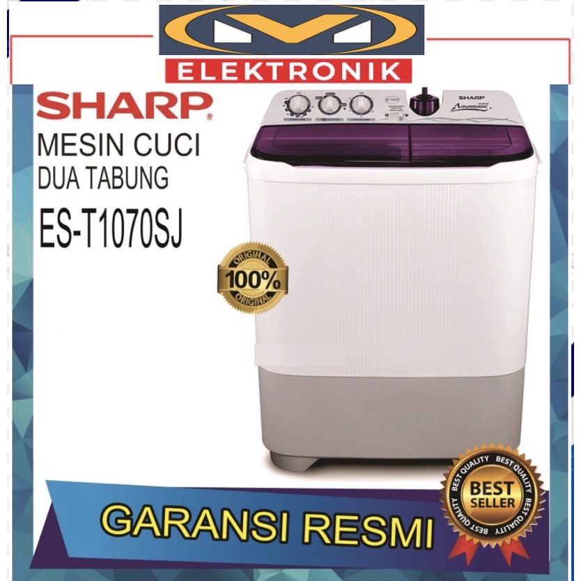 SHARP MESIN CUCI 10 KG 2 TABUNG EST1070/1090 AQUAMAGIC