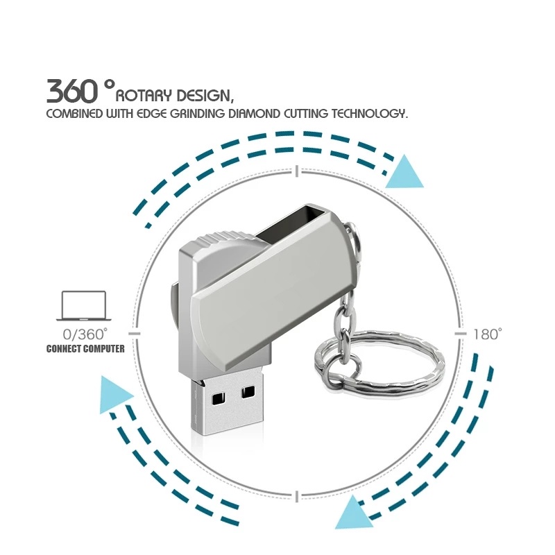 Flash disk USB 3.0 Kecepatan Tinggi 2TB 1TB Bahan Metal + Adaptor Micro