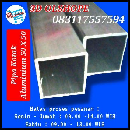 Pipa Kotak Aluminium / Hollow 50 Mm X 50 Mm X Tebal 2,6 Mm