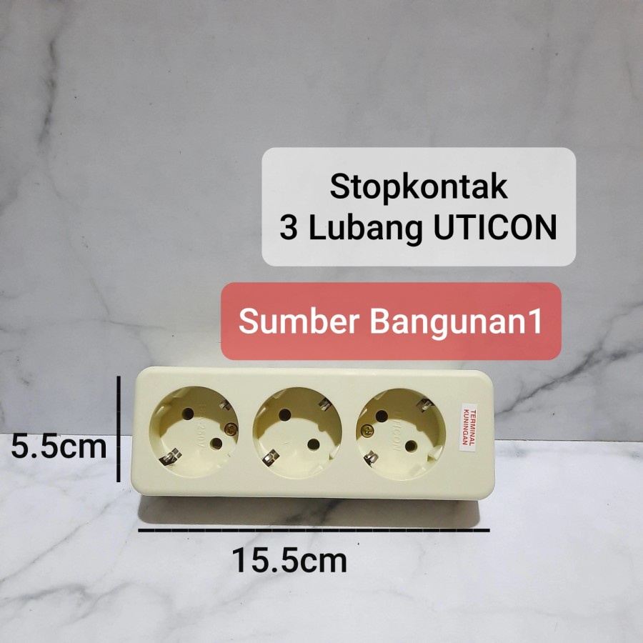Stop kontak Uticon 3 lubang colokan listrik stopkontak