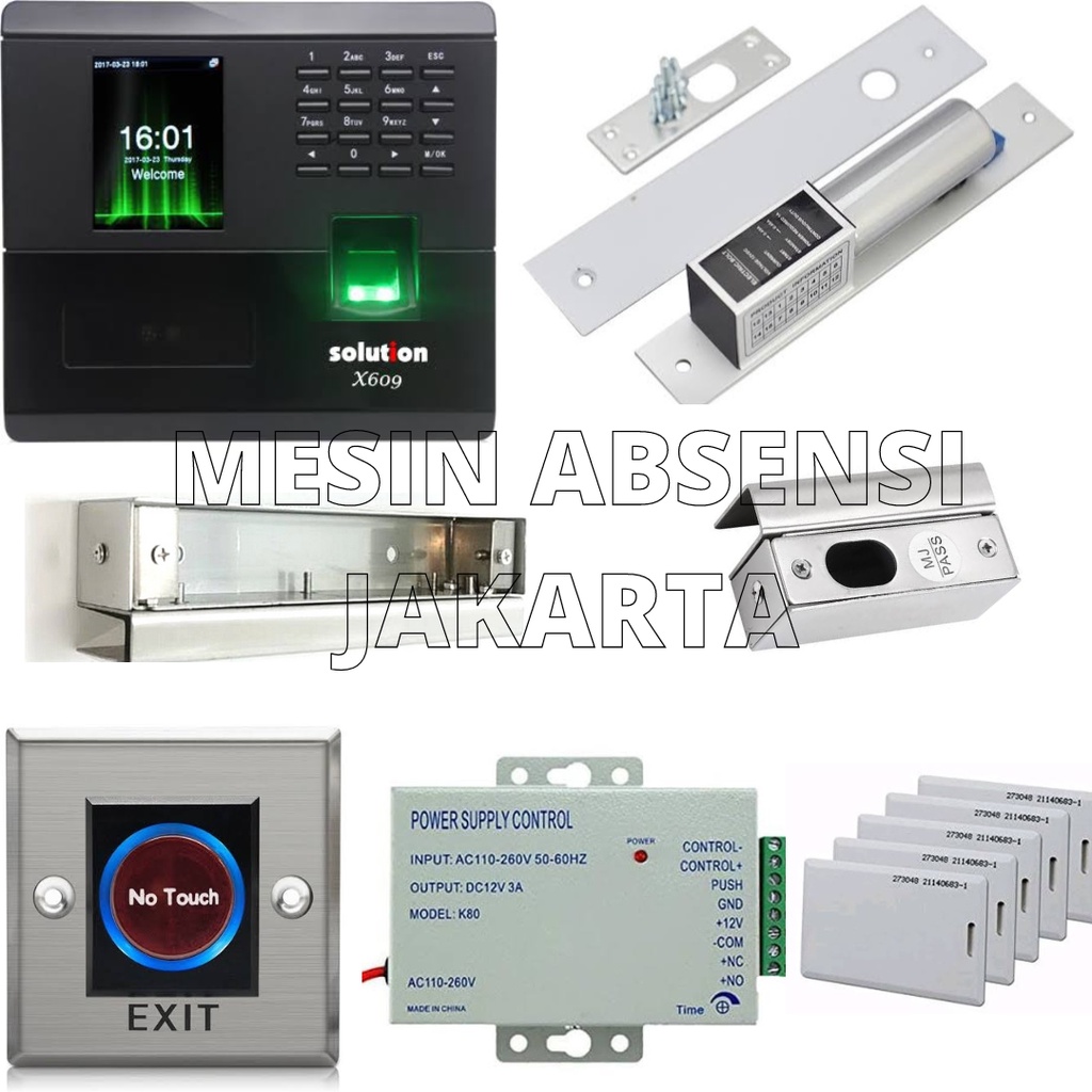 paket akses door plus absensi solution x609 paket access door wajah paket access control wajah rfid jari