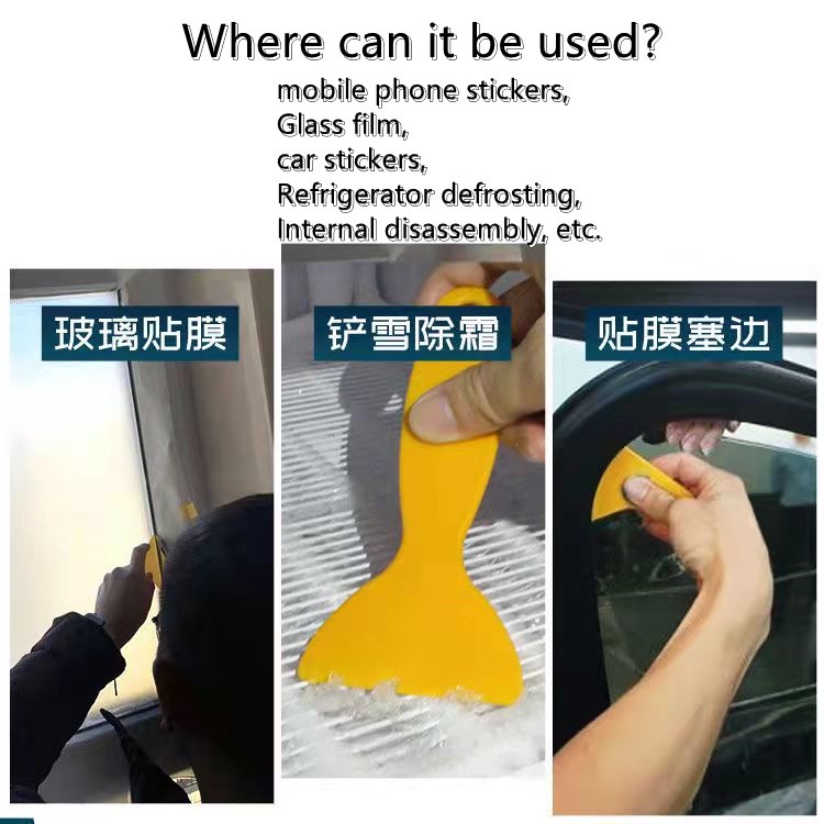 Sekop scraper Bahan Plastik Warna Kuning Untuk Membersihkan Kaca film Mobil