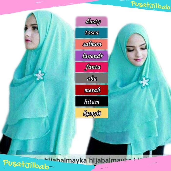 Jilbab Instan Syari Hijab Khimar Ceruti Non Pet Almayka Ceruti Sifon