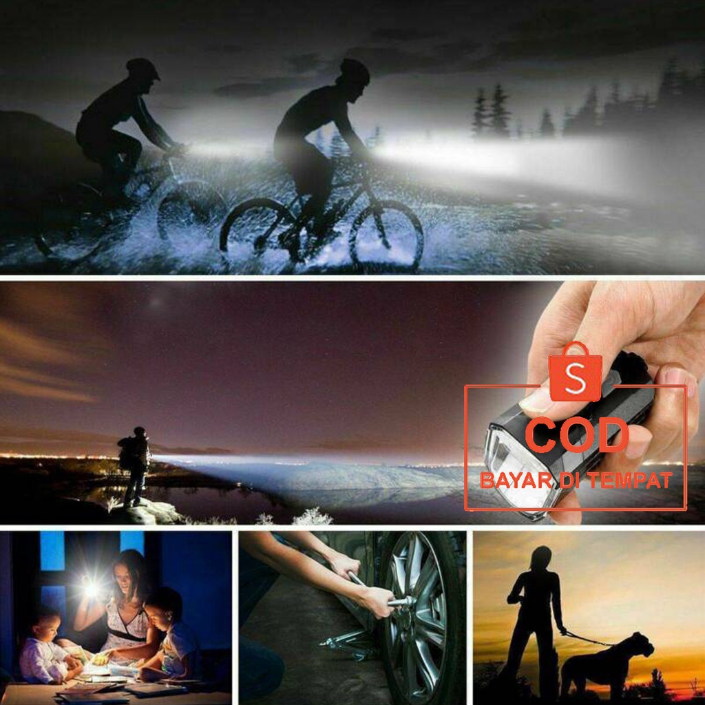 ✅COD Lampu Emergency Led Sepeda Camping Kemah Hiking Outdoor Rechargeable Waterproof Anti Air