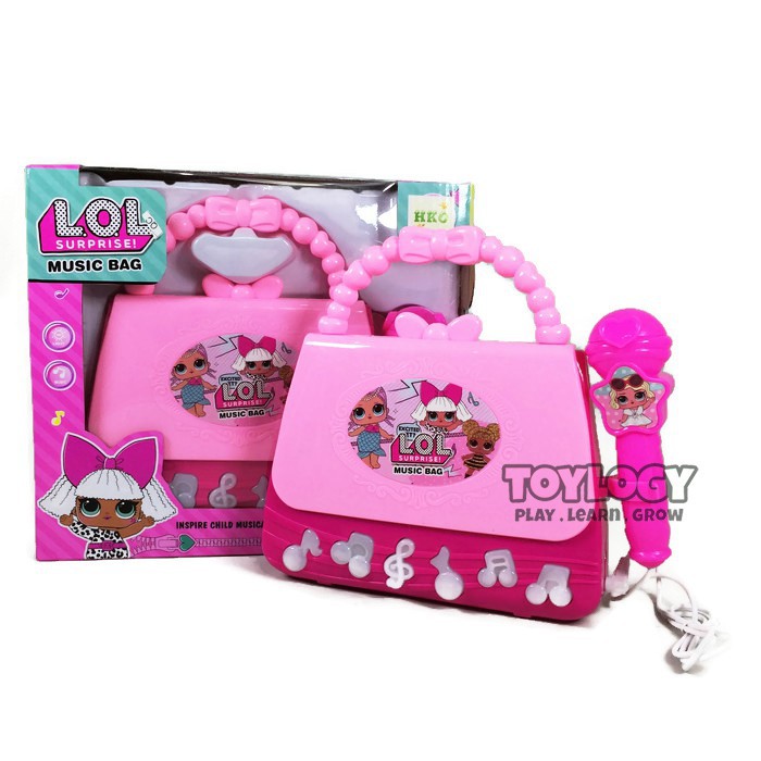 Mainan Anak Perempuan Microphone Music Bag LOL Surprise Tas Koper Mic Musik