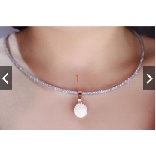 Kalung Kawat Gliter Kristal Swarovski pandora