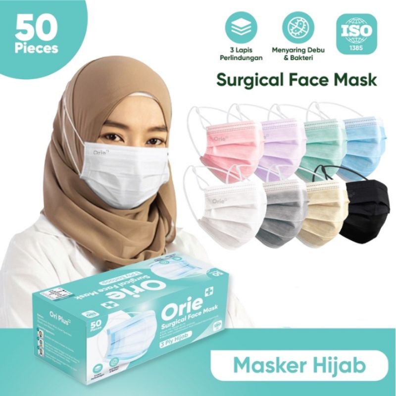 Masker Hijab 3ply Orie+