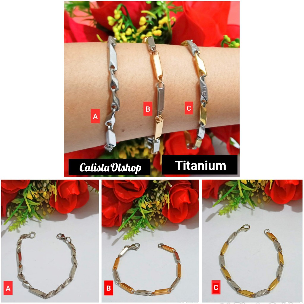 Gelang Dewasa Rantai Titanium Anti karan (COD)