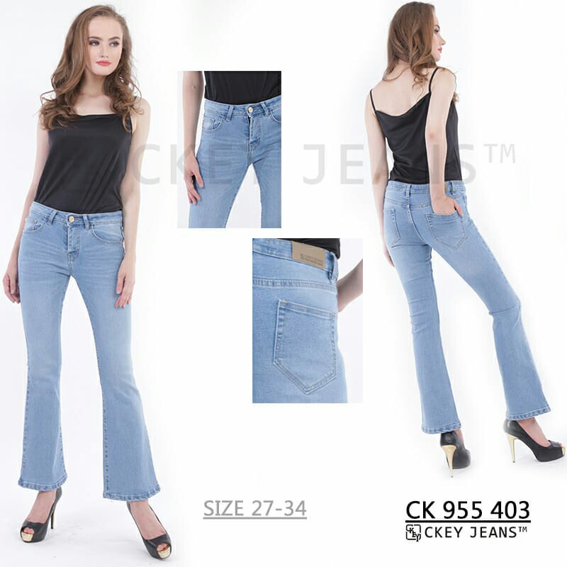 Ori 5 Warna  Celana  Panjang Cutbray  Jeans Wanita  Shopee 