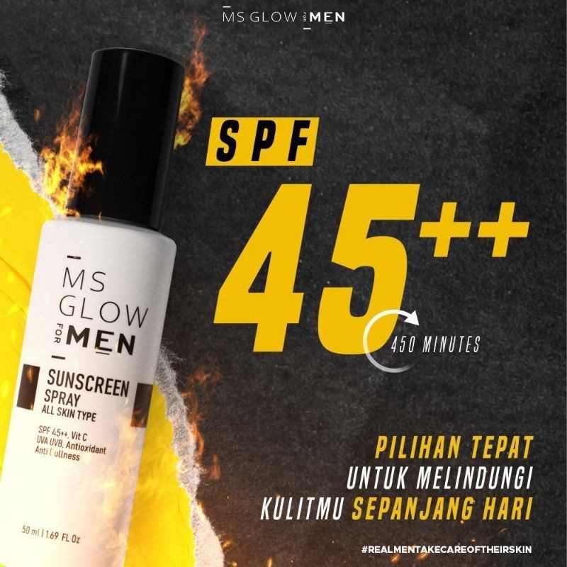 Sunscreen Spray Ms Glow For Men All Skin Ms Glow Men Whitening Acne