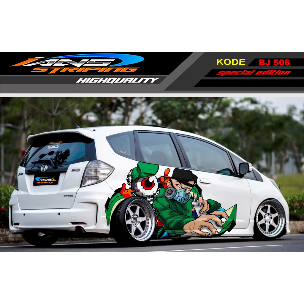 DECAL STICKER MOBIL JAZZ BRIO AGYA YARIS VIOS / STIKER VARIASI MOBIL TERBARU / STIKER MOBIL