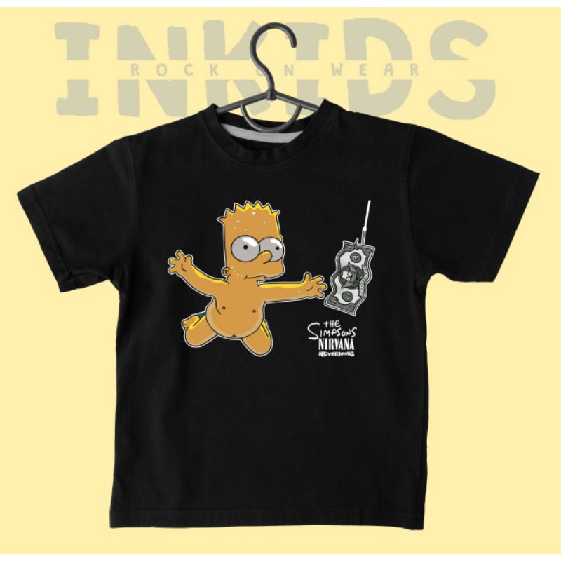 KAOS ANAK BAND NIRVANA SIMPSON | KAOS MUSIK ANAK USIA 1 2 3 4 5 6 TAHUN