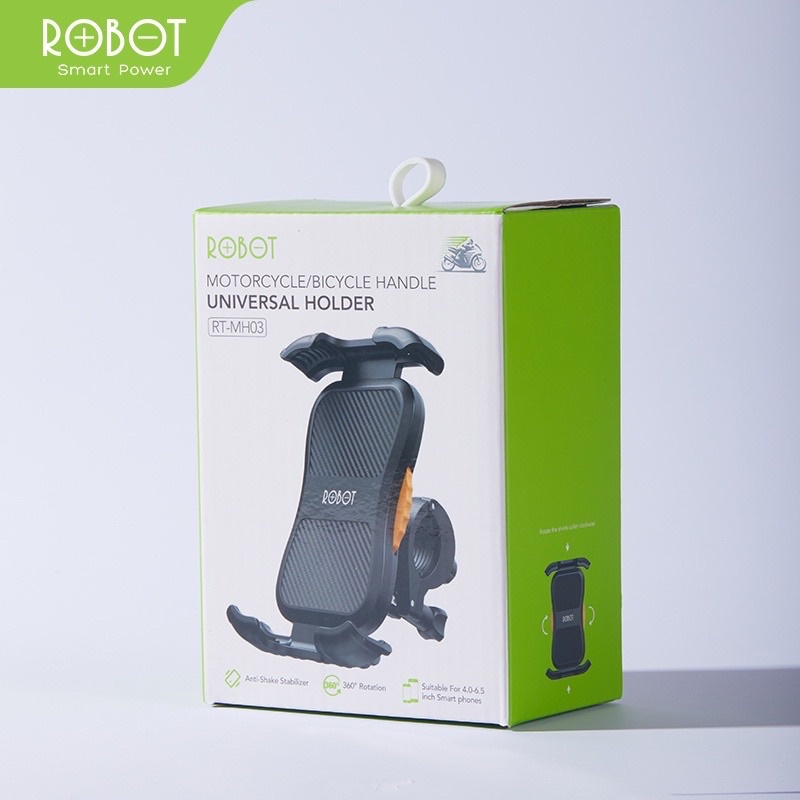 ROBOT RT-MH03 Motor/ Bicycle Handle Phone Holder Black - Garansi Resmi 1 Tahun