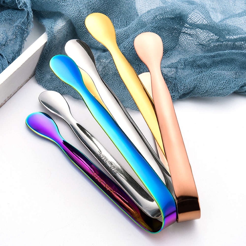 REBUY Mini Ice Tongs Multicolored Kitchen Accessories Cube Sugar Tongs Tea Small Party Dessert Bar Utensil Bread Food Serving Clip/Multicolor